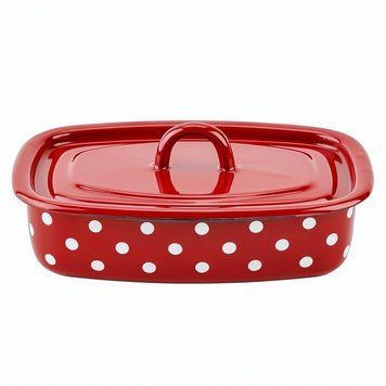 Tray 1.0 L with hollow handle on the lid "Polka (red)"