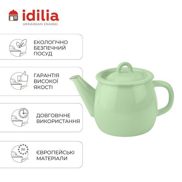 Mint Cool 1.0 L teapot with hollow handle on the lid