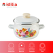Spherical pot 2.5 L with stainless steel rim "Spring bouquet (white)" I19115/2вбук photo 3