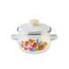 Spherical pot 2.5 L with stainless steel rim "Spring bouquet (white)" I19115/2вбук photo 1