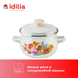 Spherical pot 2.5 L with stainless steel rim "Spring bouquet (white)" I19115/2вбук photo 4