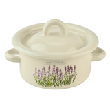 Cylindrical pot 0.4 L with hollow handle on the lid "Lavender (milk)"