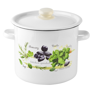 Cylindrical pot 7.0 L "Fresh Greens (white)"