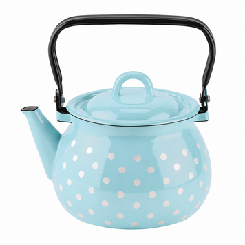 Kettle 2.5 L with hollow handle on the lid "Polka (mint coolness)"