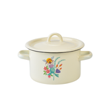 Cylindrical pot 2.0 L with hollow handle on the lid "Honey flowers (milk)"