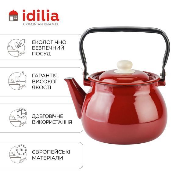 Чайник емальований 3,5 л "Бордо" I271305/4бордо фото