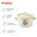 Cylindrical pot 3.0 L with hollow handle on the lid "Honey flowers (milk)" I161215/2ммедцве photo 2