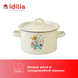 Cylindrical pot 3.0 L with hollow handle on the lid "Honey flowers (milk)" I161215/2ммедцве photo 4