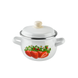 Spherical pot 1.5 L with stainless steel rim "Strawberry (white)" I19085/2клуб photo 1