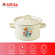 Cylindrical pot 3.0 L with hollow handle on the lid "Honey flowers (milk)" I161215/2ммедцве photo 3
