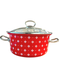 Set of enamel pots "Saxony" in red color (2 L, 3 L, 4 L) I1800ксакс photo 3