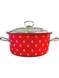 Set of enamel pots "Saxony" in red color (2 L, 3 L, 4 L) I1800ксакс photo 2