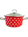 Set of enamel pots "Saxony" in red color (2 L, 3 L, 4 L) I1800ксакс photo 4