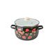 Spherical pot 5.0 L with stainless steel rim and glass lid "Pomegranate (black)" I619165/4чгран photo 1