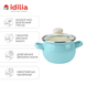 Spherical pot 1.5 L with stainless steel rim and glass lid "Turquoise" I619085/4бирюз photo 2