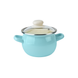 Spherical pot 1.5 L with stainless steel rim and glass lid "Turquoise" I619085/4бирюз photo 1