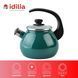 Kettle 2.5 L with stainless steel rim, whistle and glass lid "Dark turquoise" I627115/4тбирюз photo 4