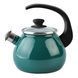 Kettle 2.5 L with stainless steel rim, whistle and glass lid "Dark turquoise" I627115/4тбирюз photo 1