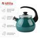 Kettle 2.5 L with stainless steel rim, whistle and glass lid "Dark turquoise" I627115/4тбирюз photo 3