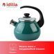 Kettle 2.5 L with stainless steel rim, whistle and glass lid "Dark turquoise" I627115/4тбирюз photo 5
