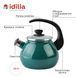 Kettle 2.5 L with stainless steel rim, whistle and glass lid "Dark turquoise" I627115/4тбирюз photo 6