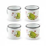 Enamel Mug "Lime (White)" 0.5 L (Pack of 4)