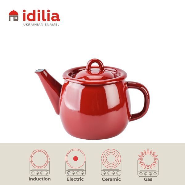Teapot 1.0 L with hollow handle on the lid "Bordeaux"