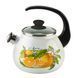 Kettle 2.5 L with stainless steel rim, whistle and glass lid "Lemon (white)" I627115/2лим photo 1