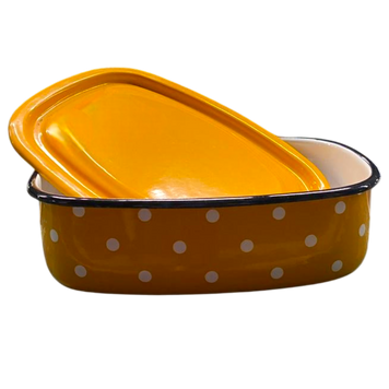 Tray with lid 1.0 L "Polka (mustard)"