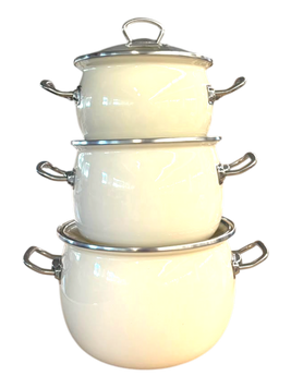 Набор сферических кастрюль со стеклянной крышкой "Milk" (2,5 л, 3,5 л, 5 л) I1600milk фото