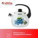 Kettle 2.5 L with stainless steel rim and whistle "Blueberry (white)" I27115/2голуб photo 5