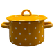 Cylindrical pot 0.4 L with hollow handle on the lid "Polka (mustard)" I160315/4горпол photo 2