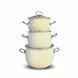 Set of spherical pots with glass lids "Milk" (2.5 L, 3.5 L, 5 L) I1600milk photo 1