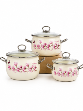 I1600 Pot Set &ldquo;Magnolia (Cream)&rdquo; (2.5 L; 3.5 L; 5 L)