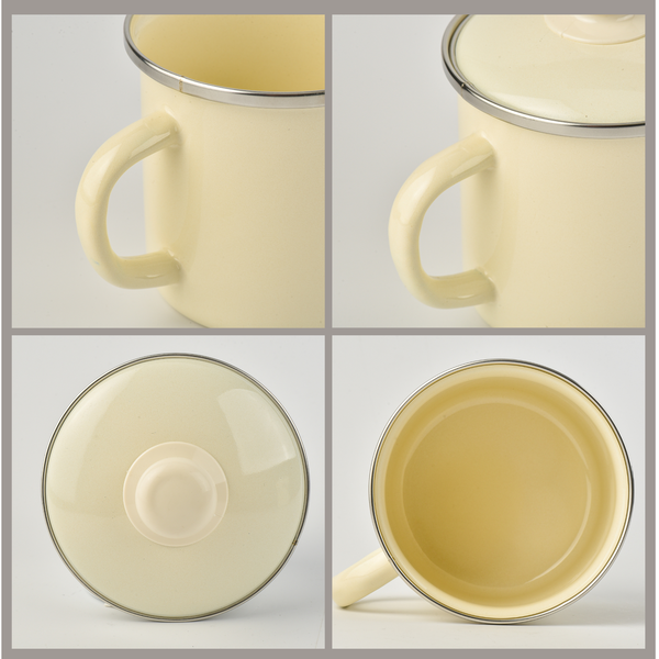Mug 1.0 L with stainless steel rim and lid "Lemon Tree (milk)"