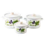 Set of cylindrical pots "Fresh Greens (white)"