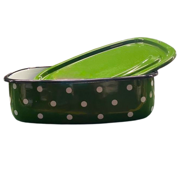 Tray with lid 1.0 L "Polka (green)"