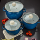 Spherical pot 3.5 L with stainless steel rim and glass lid "Aquamarine" I619135/4аквамар photo 7