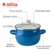 Spherical pot 3.5 L with stainless steel rim and glass lid "Aquamarine" I619135/4аквамар photo 5