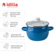 Spherical pot 3.5 L with stainless steel rim and glass lid "Aquamarine" I619135/4аквамар photo 2