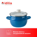 Spherical pot 3.5 L with stainless steel rim and glass lid "Aquamarine" I619135/4аквамар photo 4