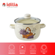 Spherical pot 3.5 L with stainless steel rim and glass lid "Lavender Basket (milk)" I619135/2мкорлав photo 3