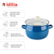Spherical pot 5.0 L with stainless steel rim and glass lid "Aquamarine" I619165/4аквамар photo 2