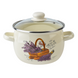 Spherical pot 3.5 L with stainless steel rim and glass lid "Lavender Basket (milk)" I619135/2мкорлав photo 1