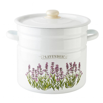Cylindrical pot 12.0 L "Lavender (white)"
