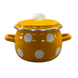 Spherical pot 3.5 L with stainless steel rim "White Pea (mustard)" I19135/4ггорох photo 1