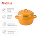 Spherical pot 3.5 L with stainless steel rim and hollow handle on the lid "Mustard" I191315/4горч photo 2