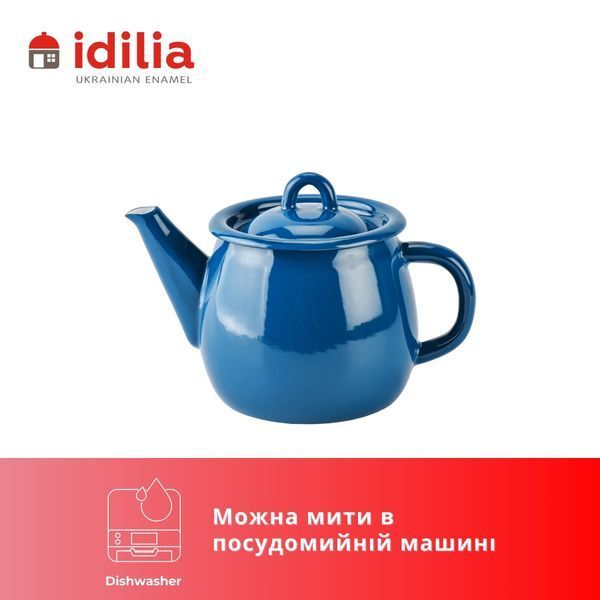 Заварник эмалированный 1,0 л с полой ручкой на крышке "Аквамарин" I270715/4аквамар фото