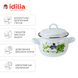 Spherical pot 1.5 L with stainless steel rim and hollow handle on the lid "Fresh Greens (white)" I190815/2зелфрэш photo 2