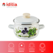 Spherical pot 2.5 L with stainless steel rim "Fresh Greens (white)" I19115/2зелфрэш photo 3